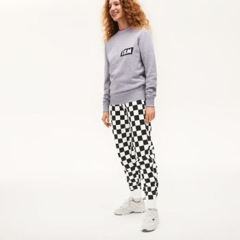 Lacoste LIVE Check Fleece Tracksuit Pants - Kalhoty Pánské Bílé / Černé | CZ-ixCFKl